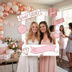 Customizable Blush Rose Gold Bridal Shower Photo Frame Kit