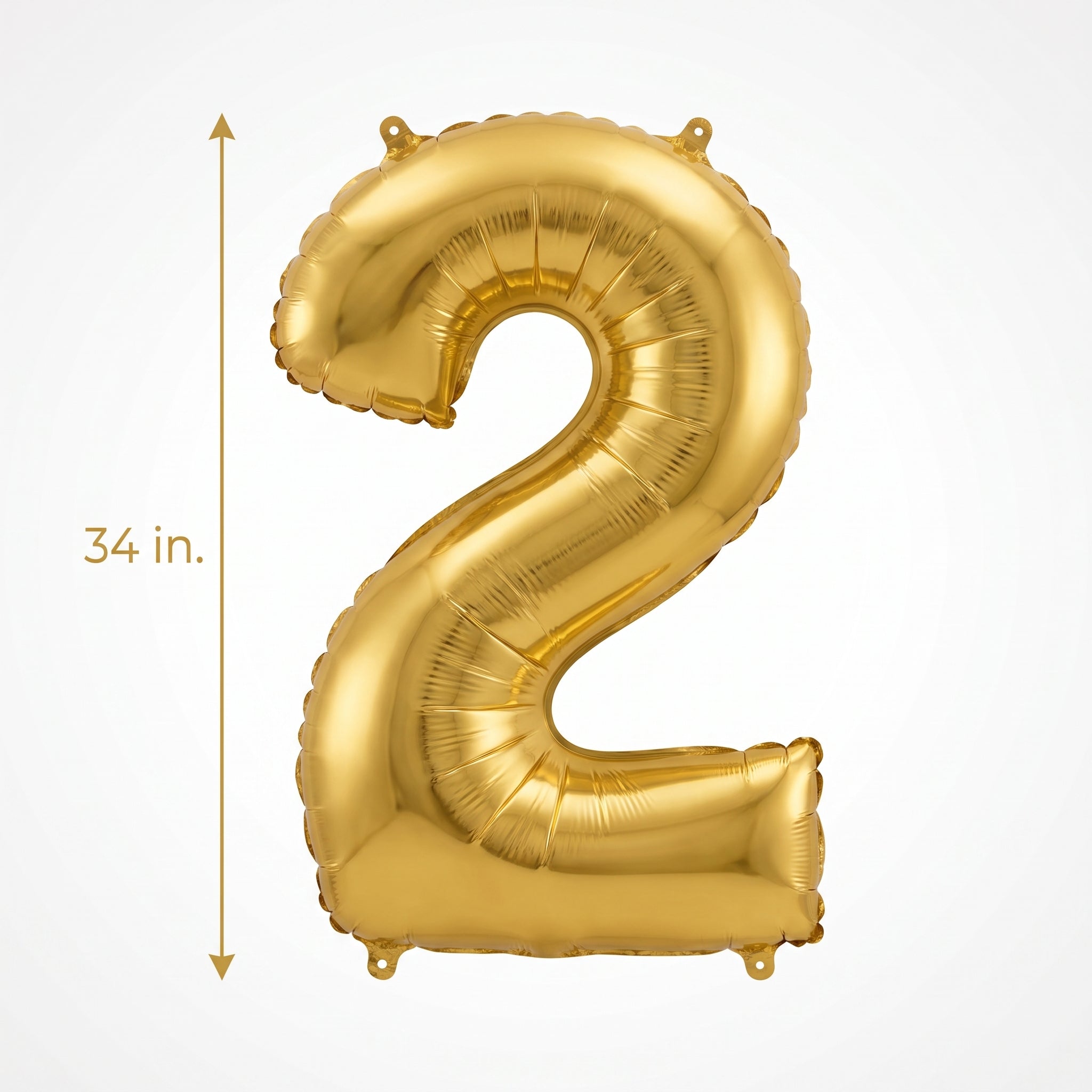 Giant Gold Number 2 Foil Balloon