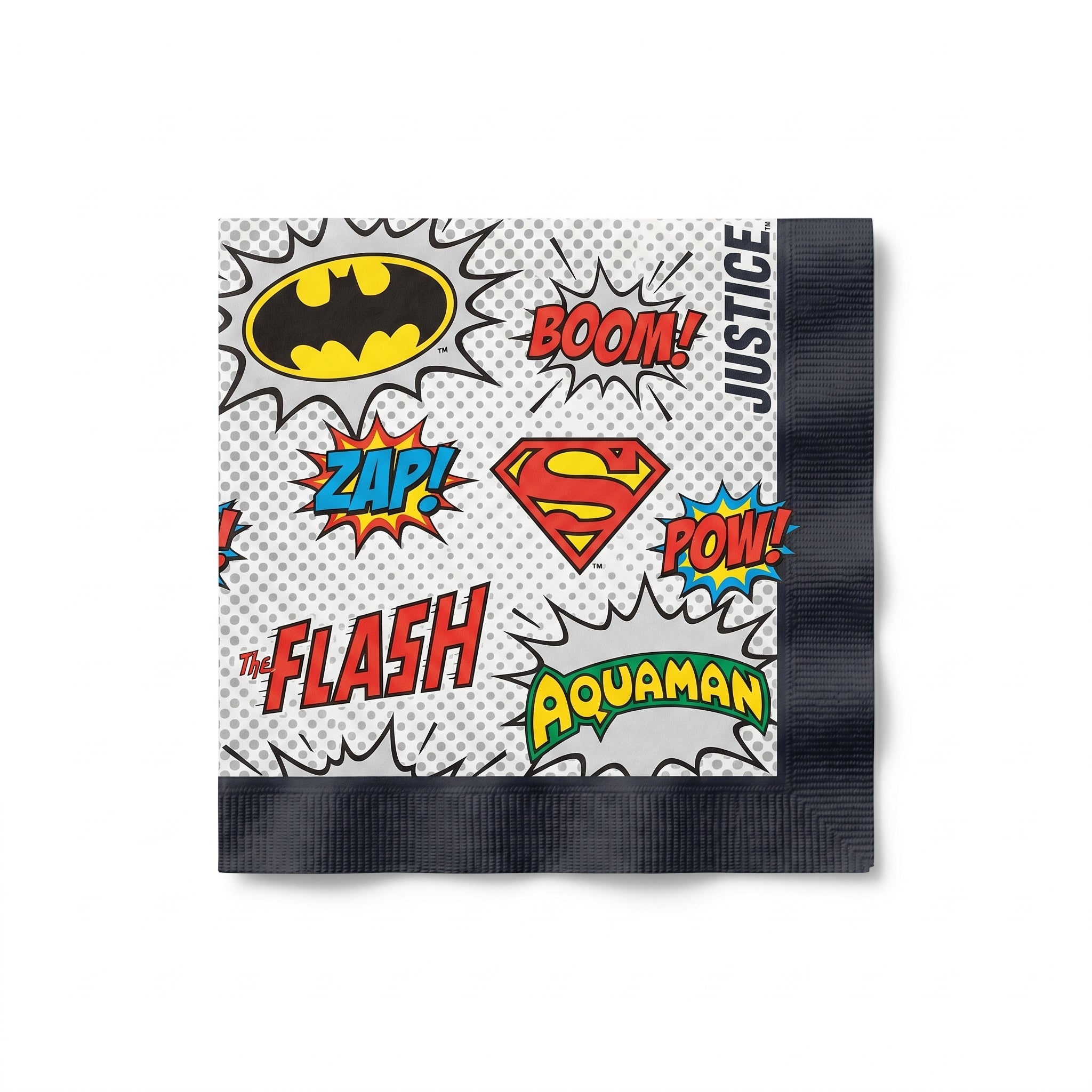 Justice League Heroes Unite Beverage Napkins - 16 Pack - 5 In. X 5 In.