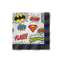 Justice League Heroes Unite Beverage Napkins - 16 Pack - 5 In. X 5 In.