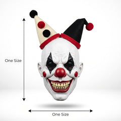 Freak Show Scary Clown Mask - Red, White, Black Halloween Accessory