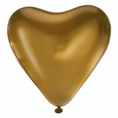 Gold Satin Luxe Heart-Shaped Latex Balloons, 12-Inch, 6-Pack