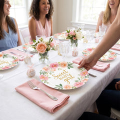 Floral "Sweet Baby Girl" Paper Dinner Plates - 10.5", 8-Pack