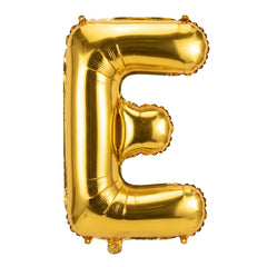 Gold Foil Letter 'E' Balloon - Metallic Air-Filled Decoration