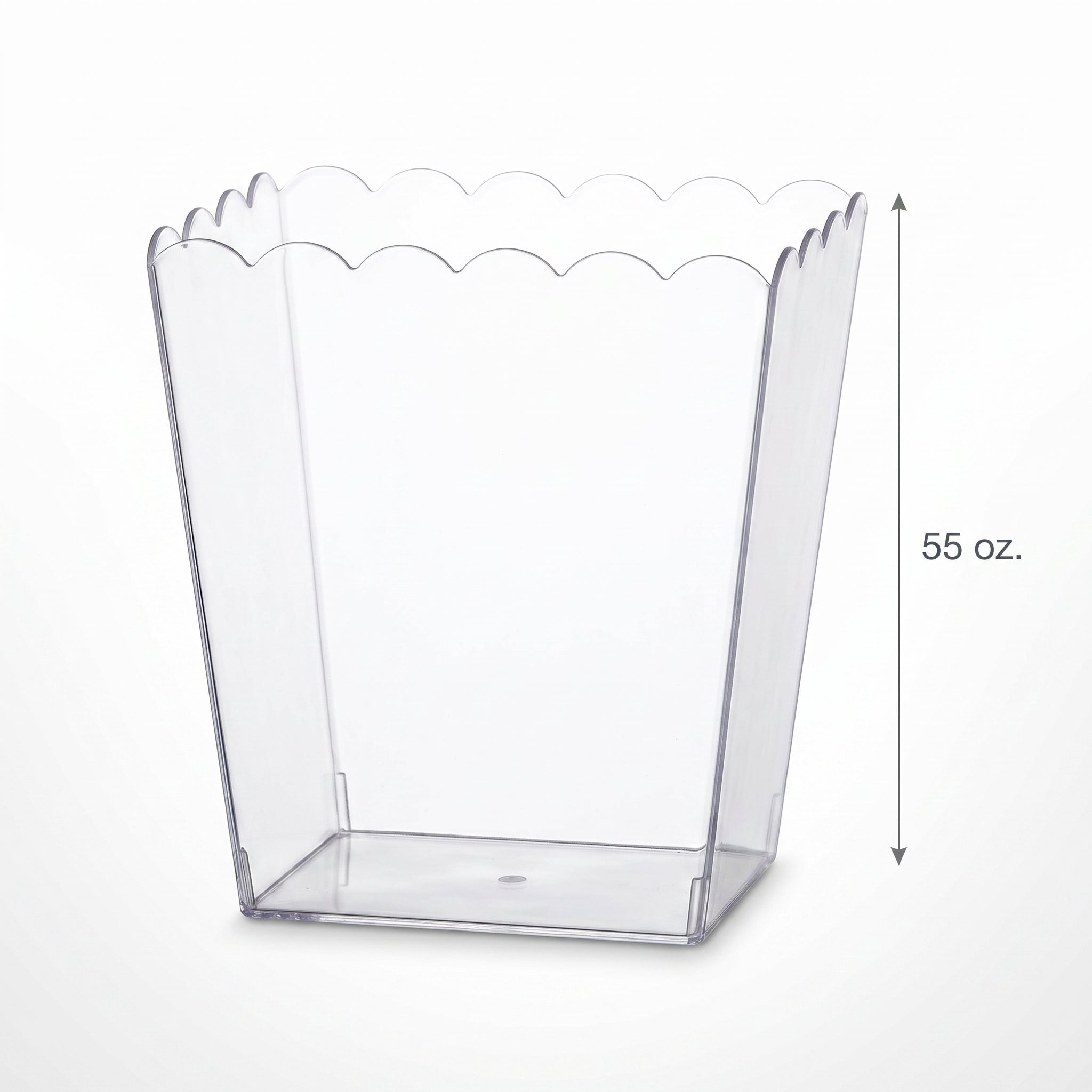 Clear Scalloped Edge Plastic Container - 55 Oz.
