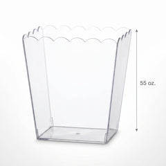 Clear Scalloped Edge Plastic Container - 55 Oz.