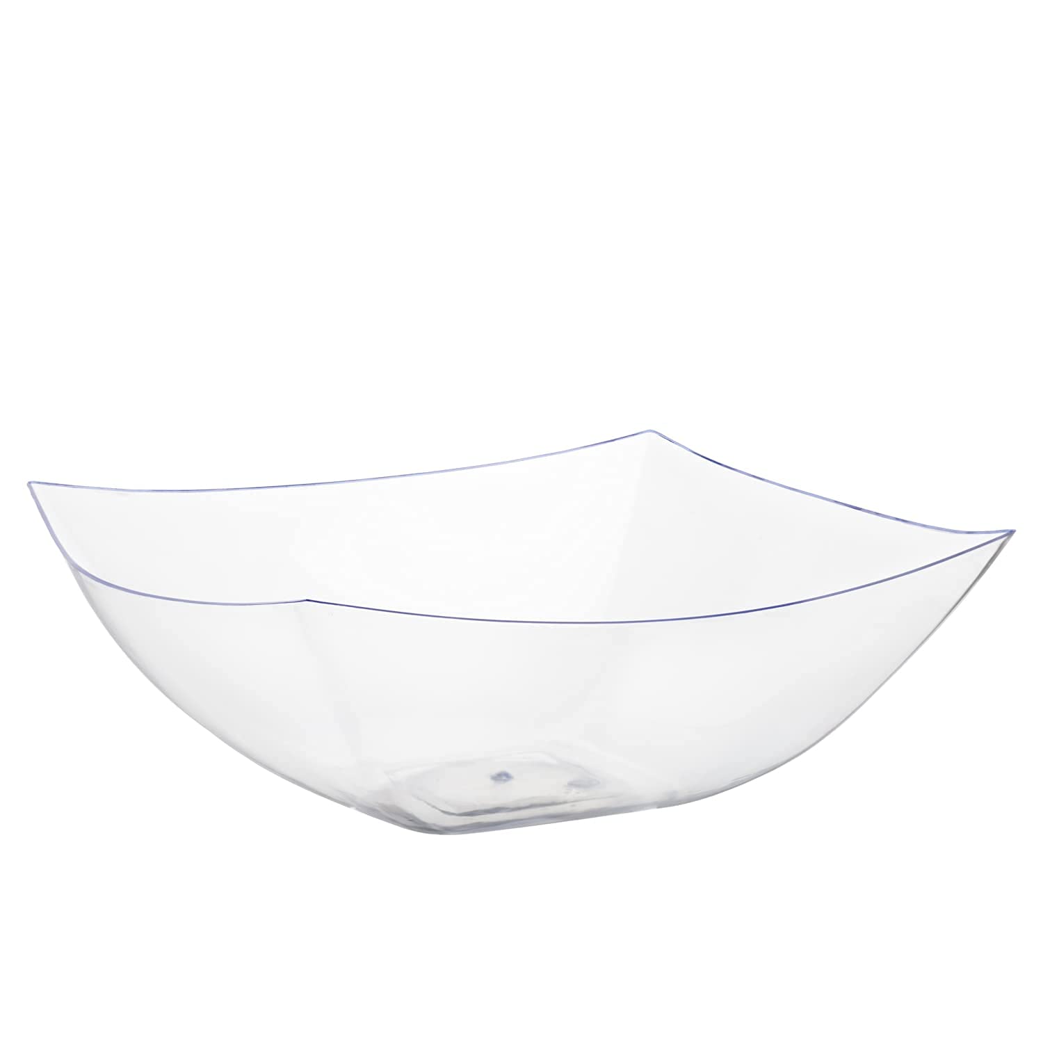 32 Oz. | Clear Square Plastic Serving Bowl | 48 Count