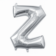 Silver Metallic Letter Z Foil Balloon