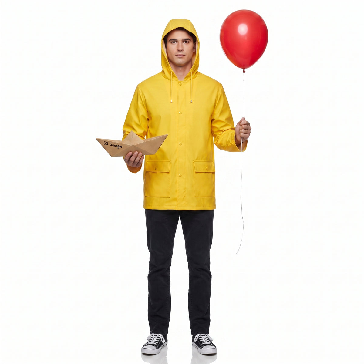 Adult Georgie Raincoat Costume Set from IT Movie - Adult One Size