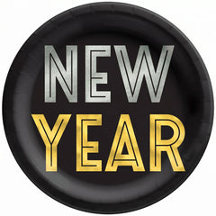 Bubbly New Year's Eve 8.5" Round Paper Plates