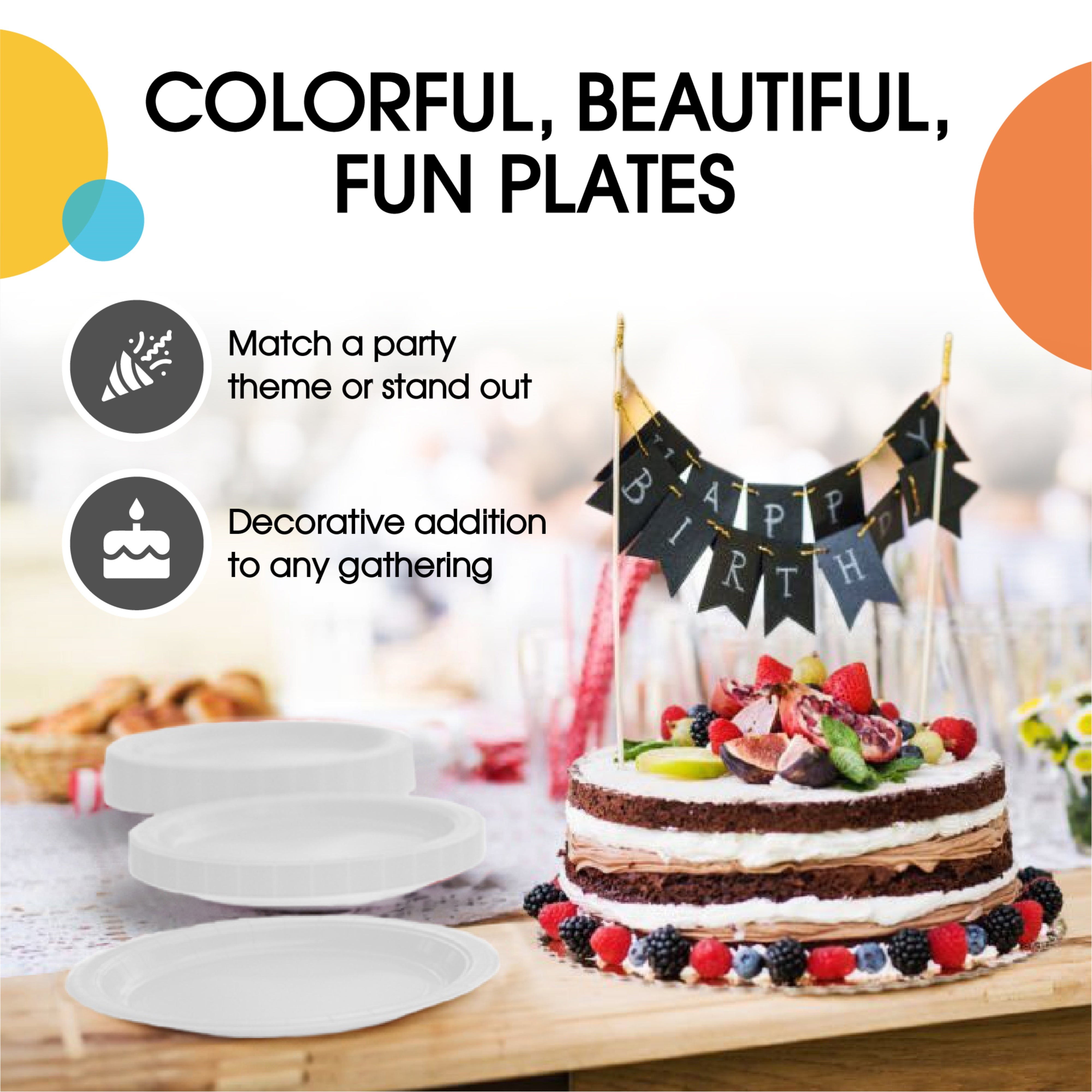 9 & 7 Inch. White Paper Plates Combo - 200 Pack (100 of each)