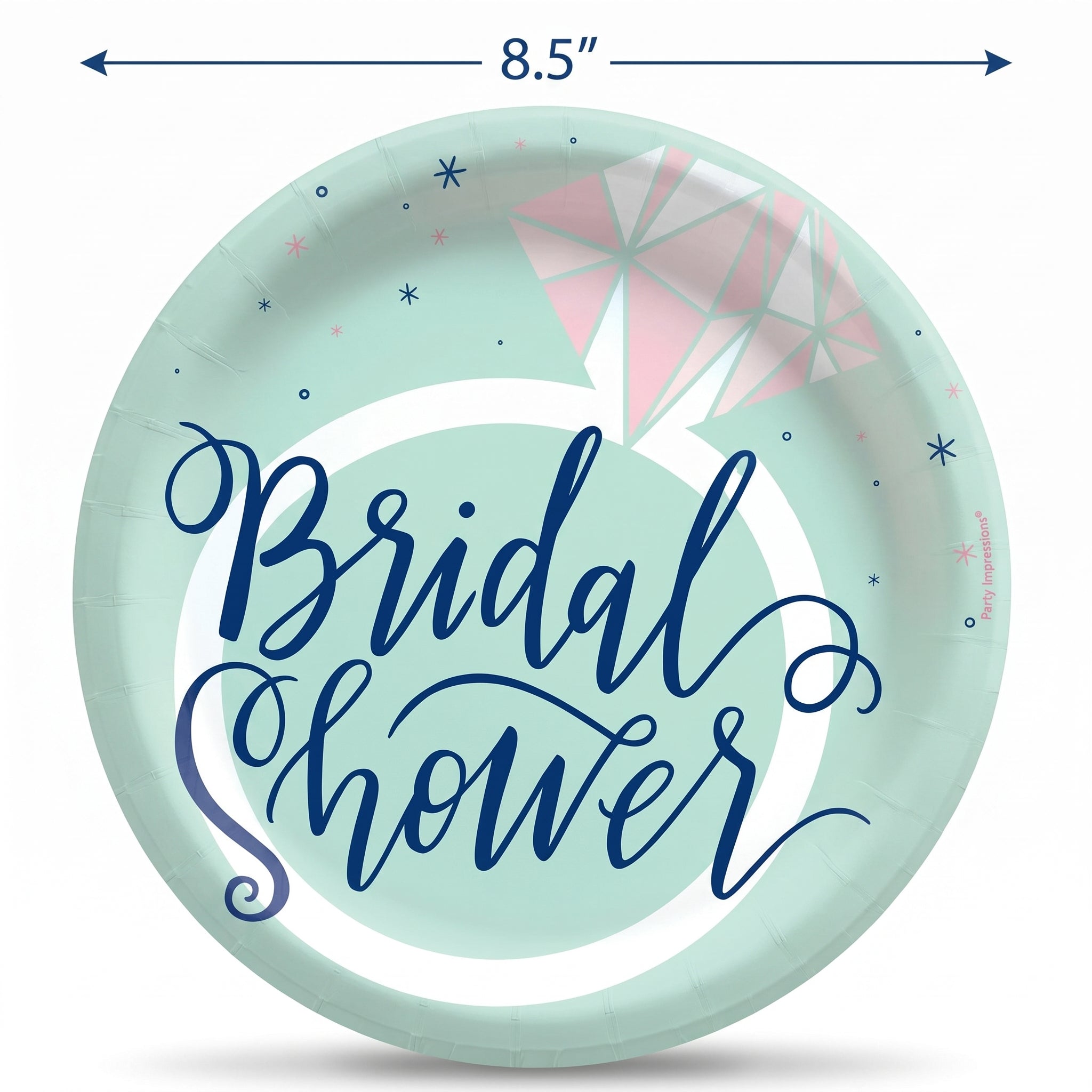 Mint Bridal Shower Paper Plates - 8.5"