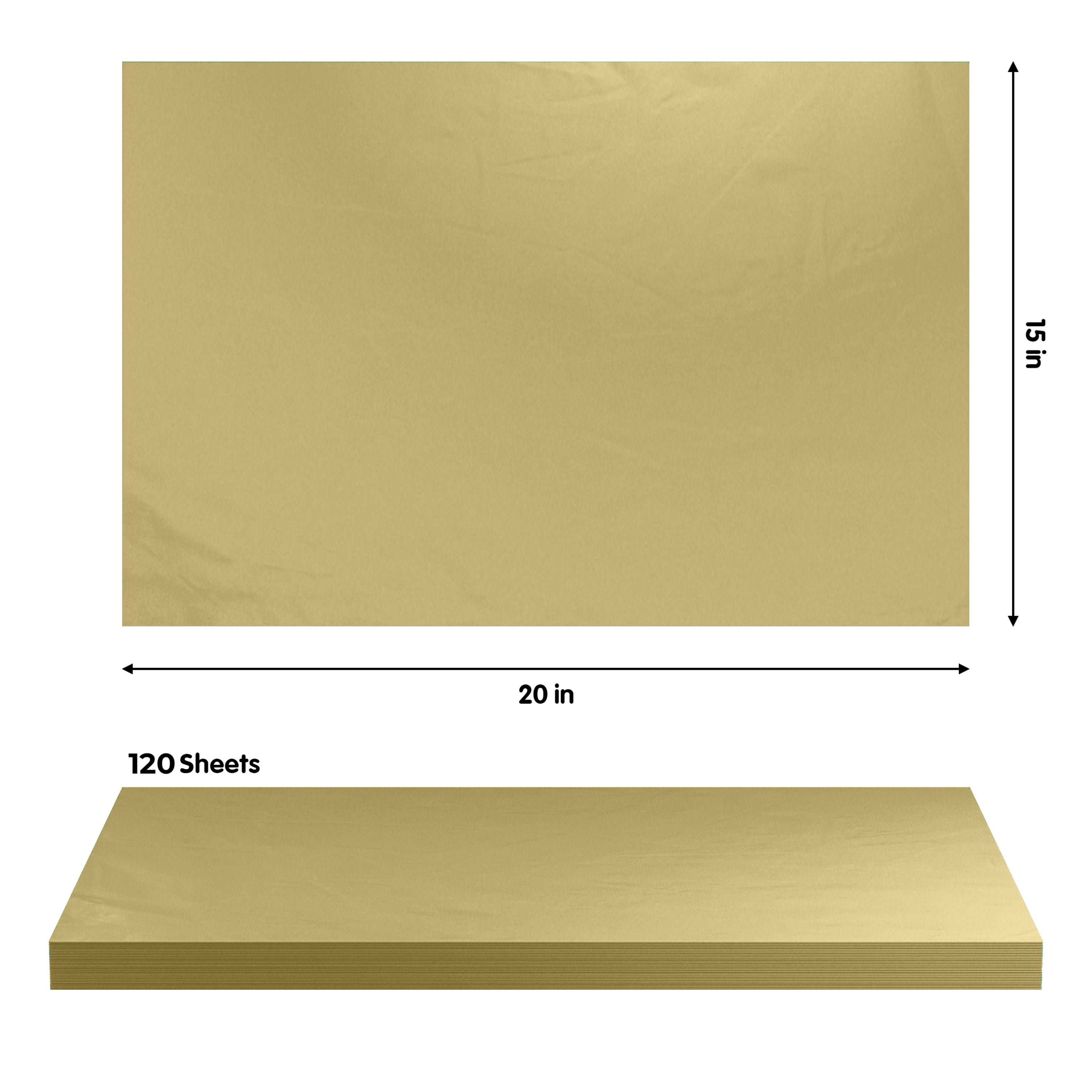 Gold Tissue Paper 15 In. x 20 In. | 120 Sheets