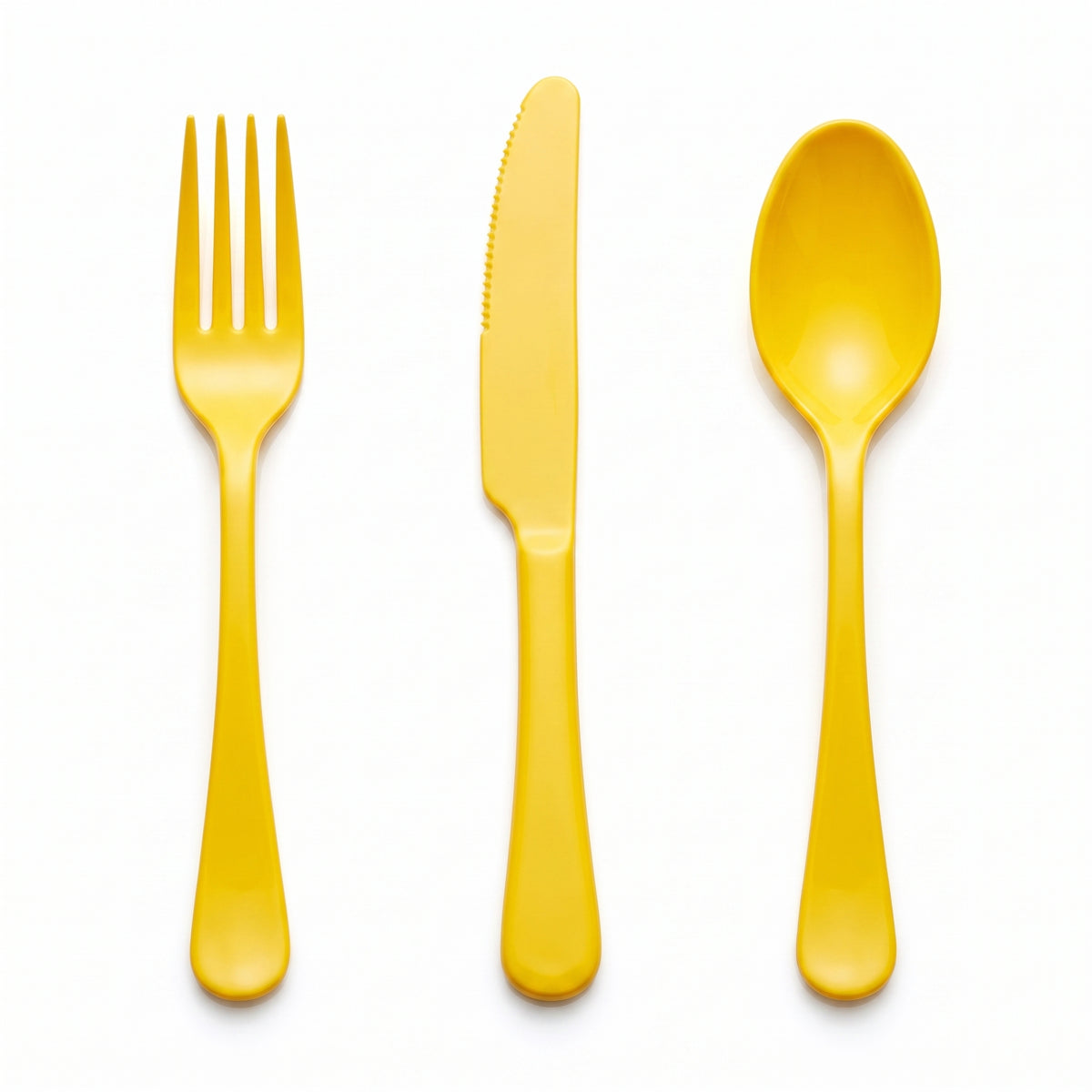 Vibrant Yellow Heavyweight Plastic Cutlery Set - 7.5 in. - 24 Count