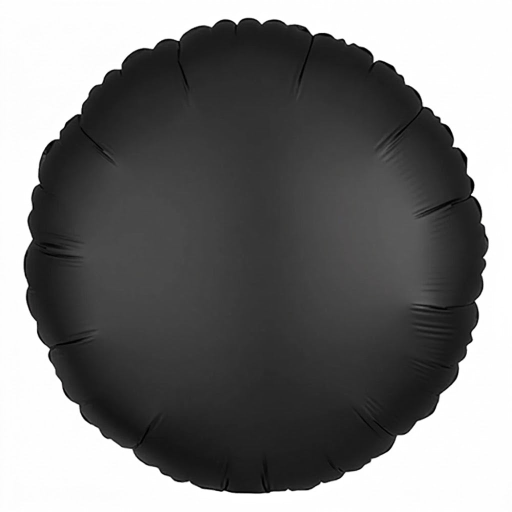 Satin Luxe Onyx Black Circle Foil Balloon - 18"