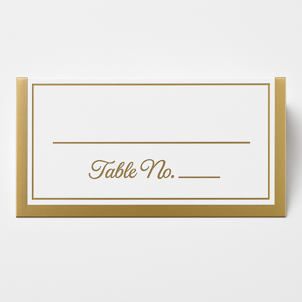Elegant Gold Trim Place Cards - 50 Pack