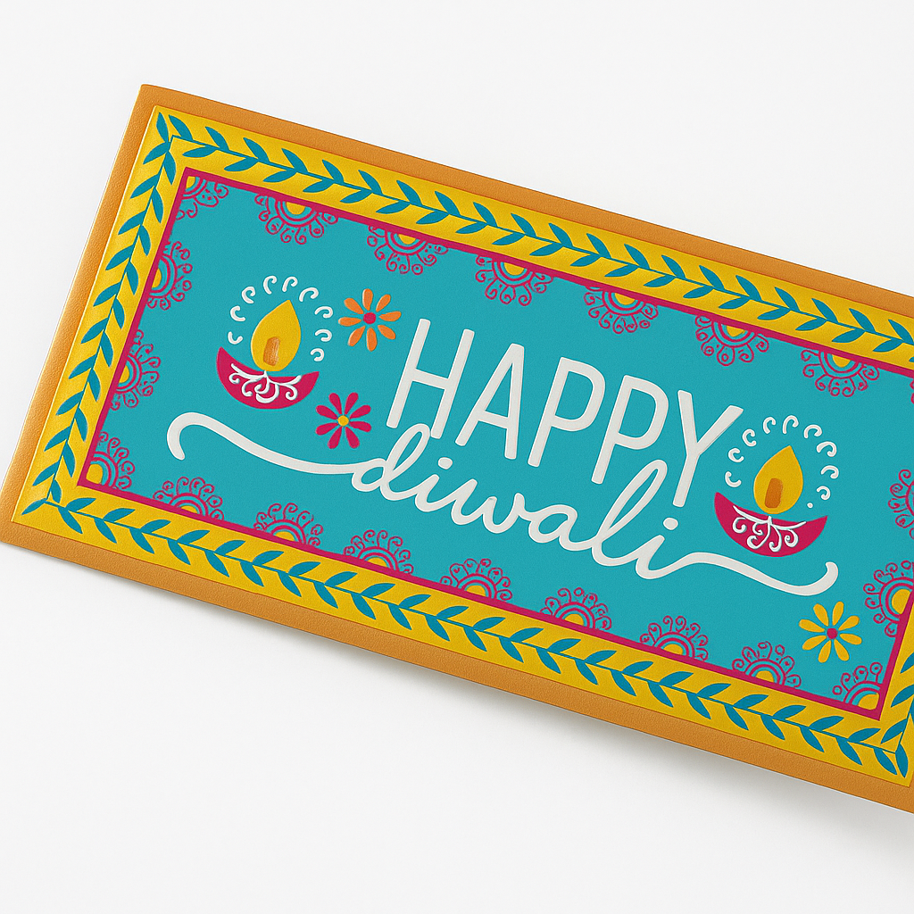 Metallic Happy Diwali Money Envelopes - 8 Pack
