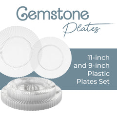 Gemstone Collection Crystal 9 & 11 Inch Plates - 20 Ct.