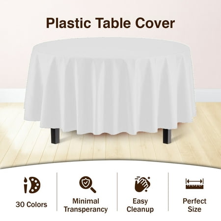 Premium 120" Round White Table Cover
