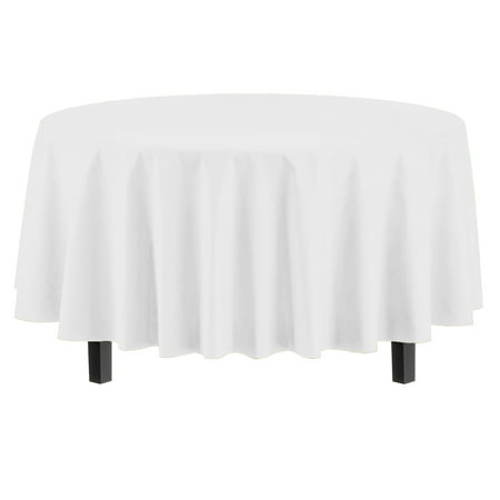 Premium 120" Round White Table Cover