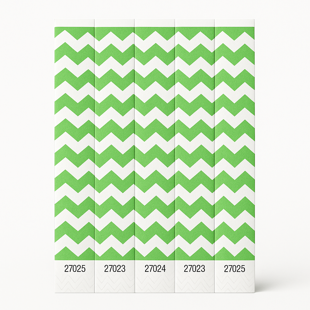 Chevron Green Waterproof Wristbands - 500 Pack