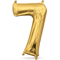 Gold Number 7 Foil Balloon - Air Filled