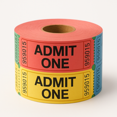 "Admit One" Ticket Roll - Green, 1000-Pairs