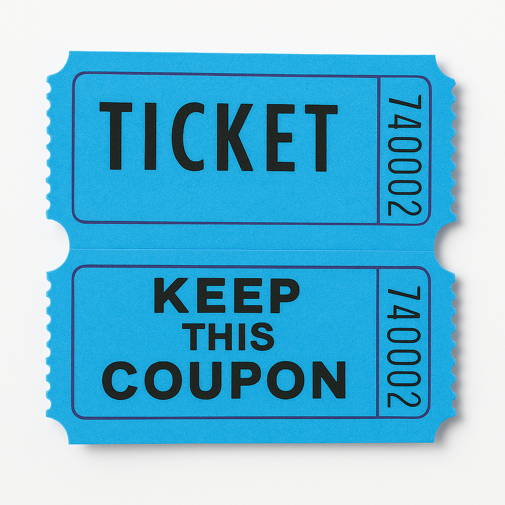 Blue Double Roll Raffle Tickets, 2000-Pack