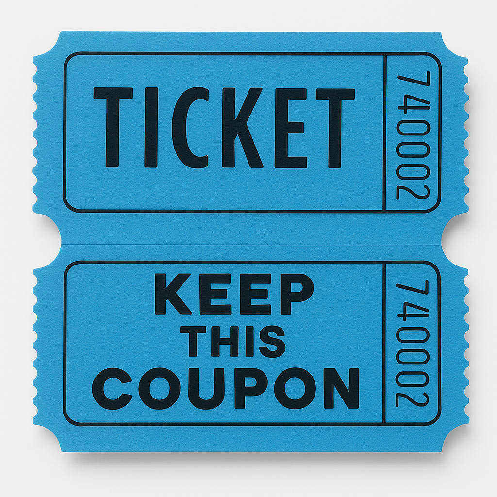 Orange Double Roll Raffle Tickets, 2000 Count