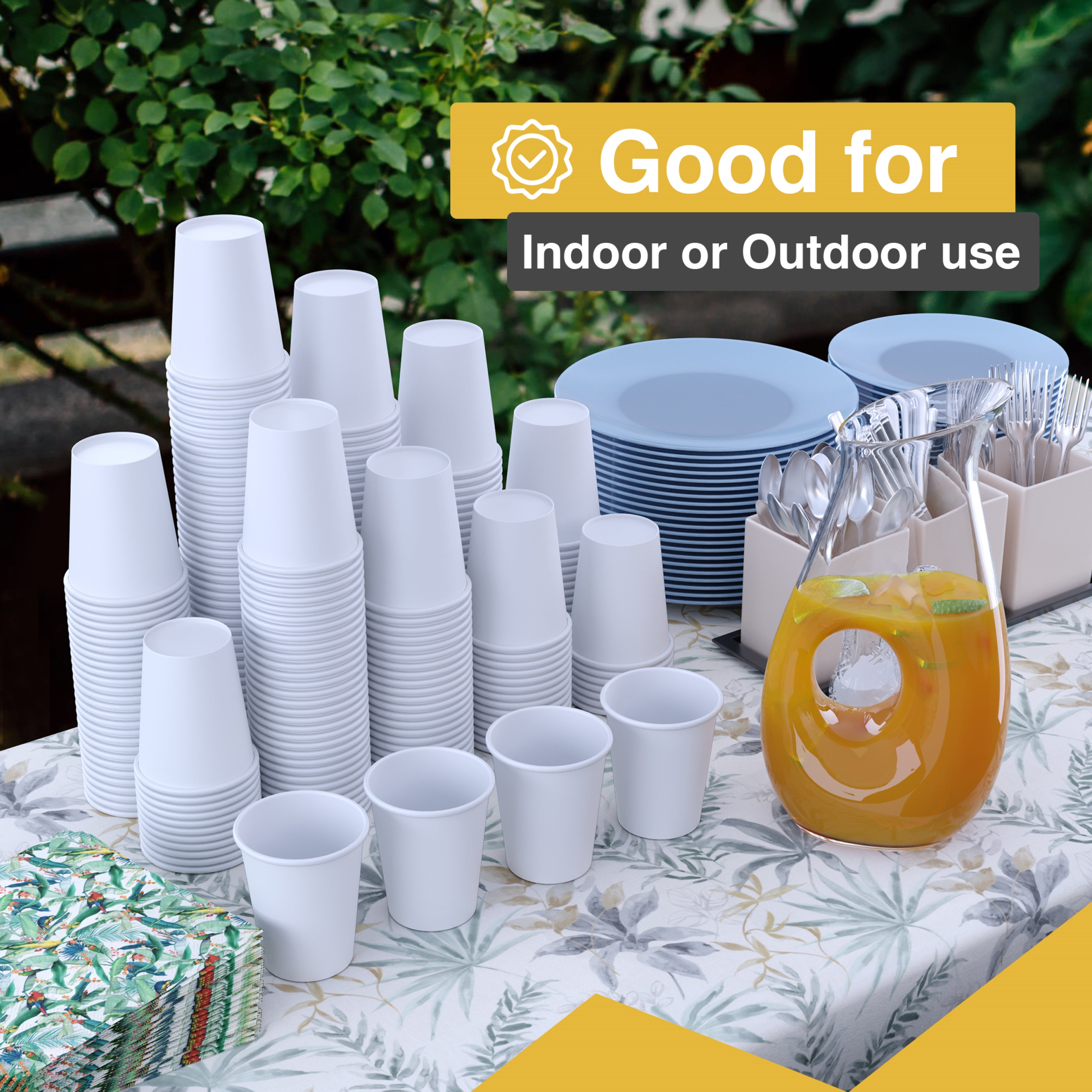 9 Oz. White Paper Cups | 50 Count