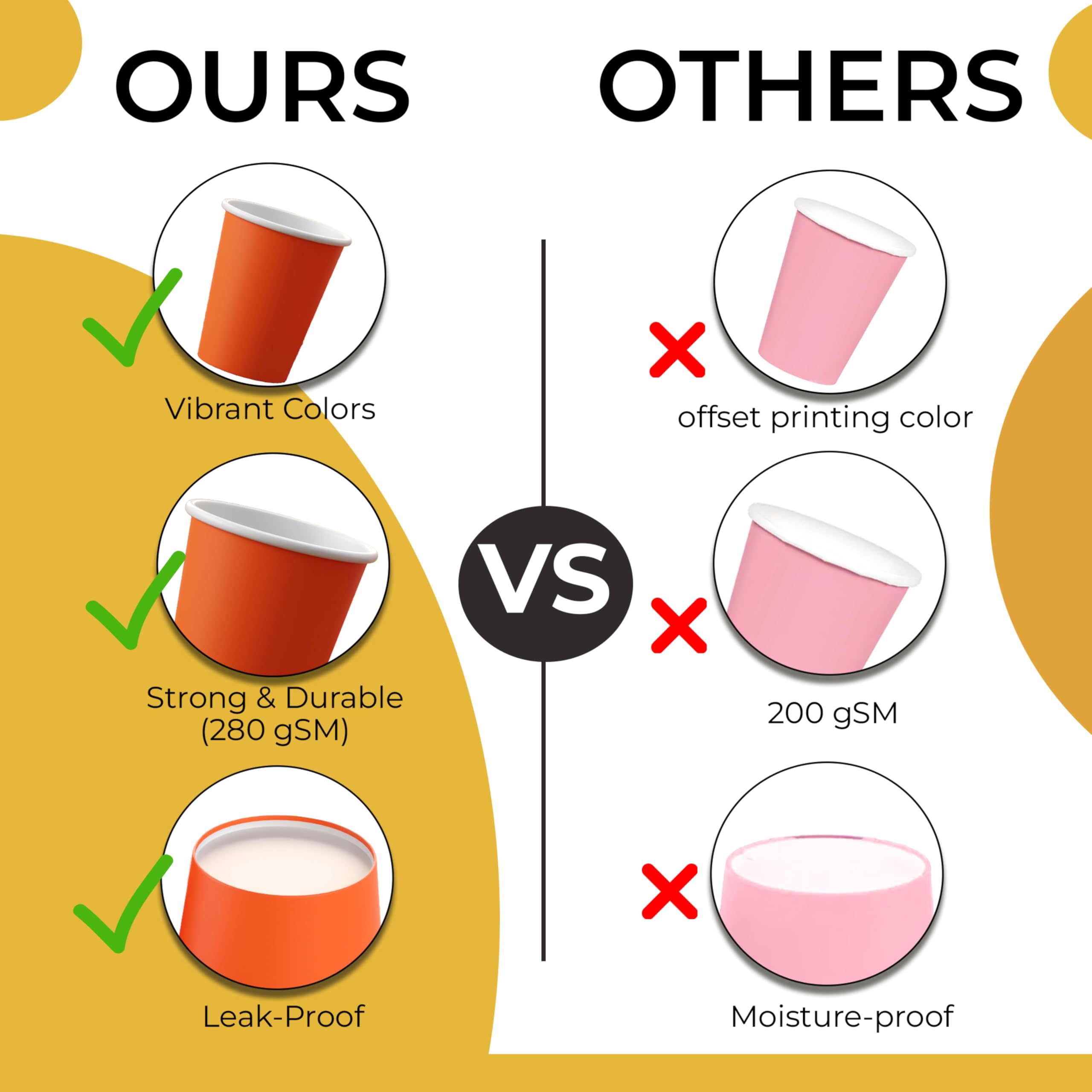 9 oz. Orange Paper Cups - 50 Ct.