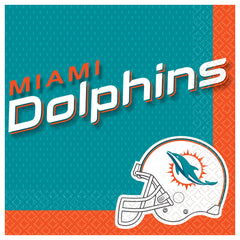 Miami Dolphins NFL Luncheon Napkins - 6.5 In. x 6.5 In.
