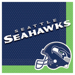 Seattle Seahawks NFL Luncheon Napkins - 6.5 In. x 6.5 In. - 16 Pack