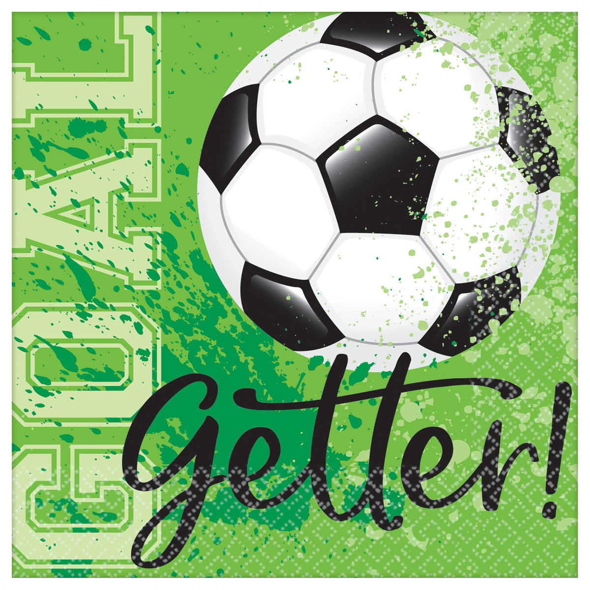 Goal Getter Soccer Beverage Napkins - 36 Pack - 5 In. X 5 In.
