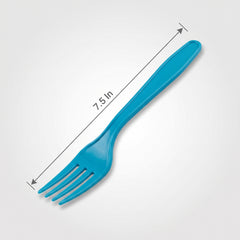 Caribbean Blue Plastic Forks - 7.5 In. | 20 Count