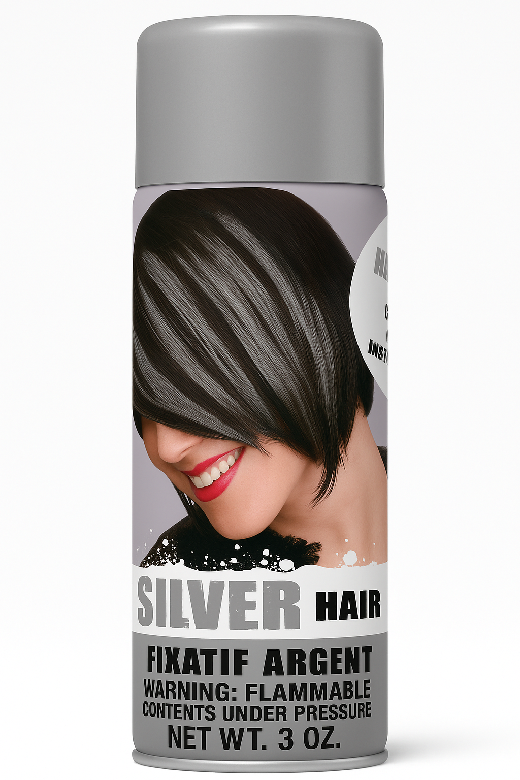 Silver Hair Spray - Vibrant Temporary Color for Team Spirit & Costumes