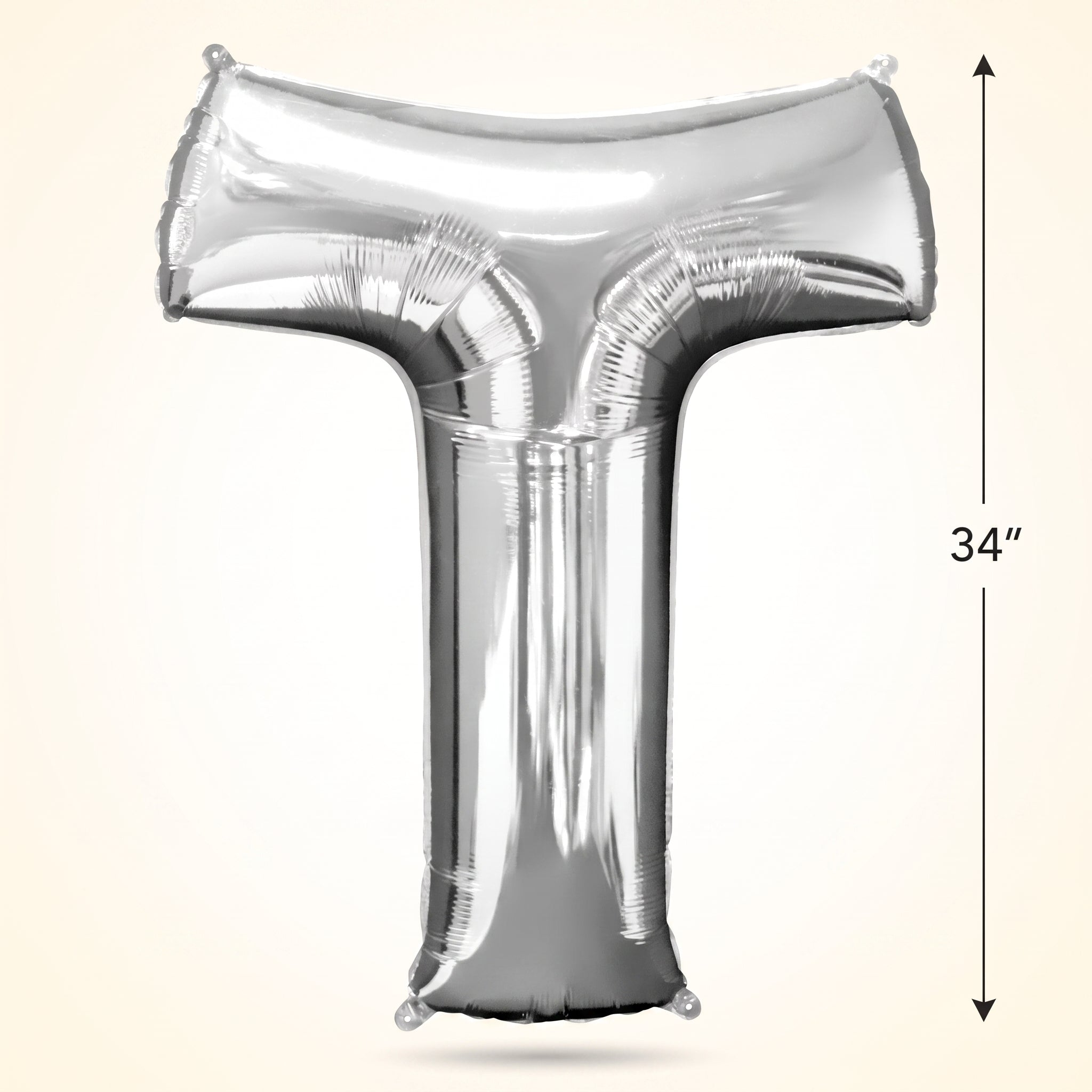 Silver Foil Letter "T" Balloon - Super Shape