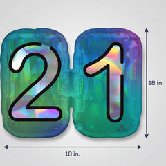 Metallic "Finally 21" Foil Balloon