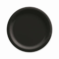 Elegant Black 6.75" Round Paper Plates - 16 Count
