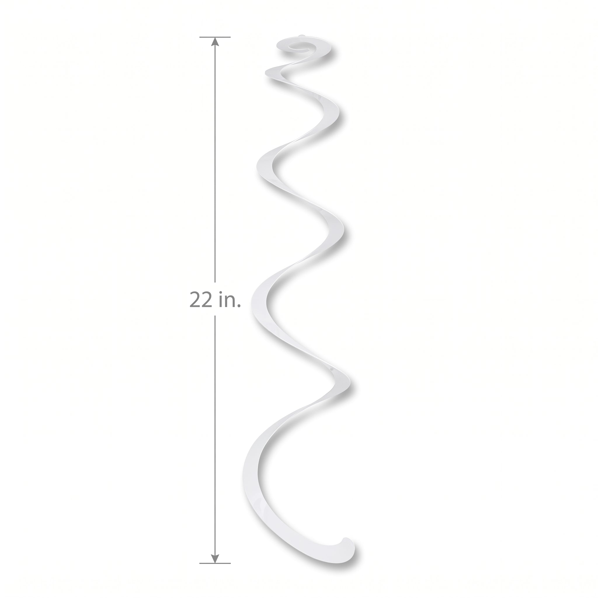 Elegant White Swirl Hanging Decorations - 22-Inch, 3-Pack