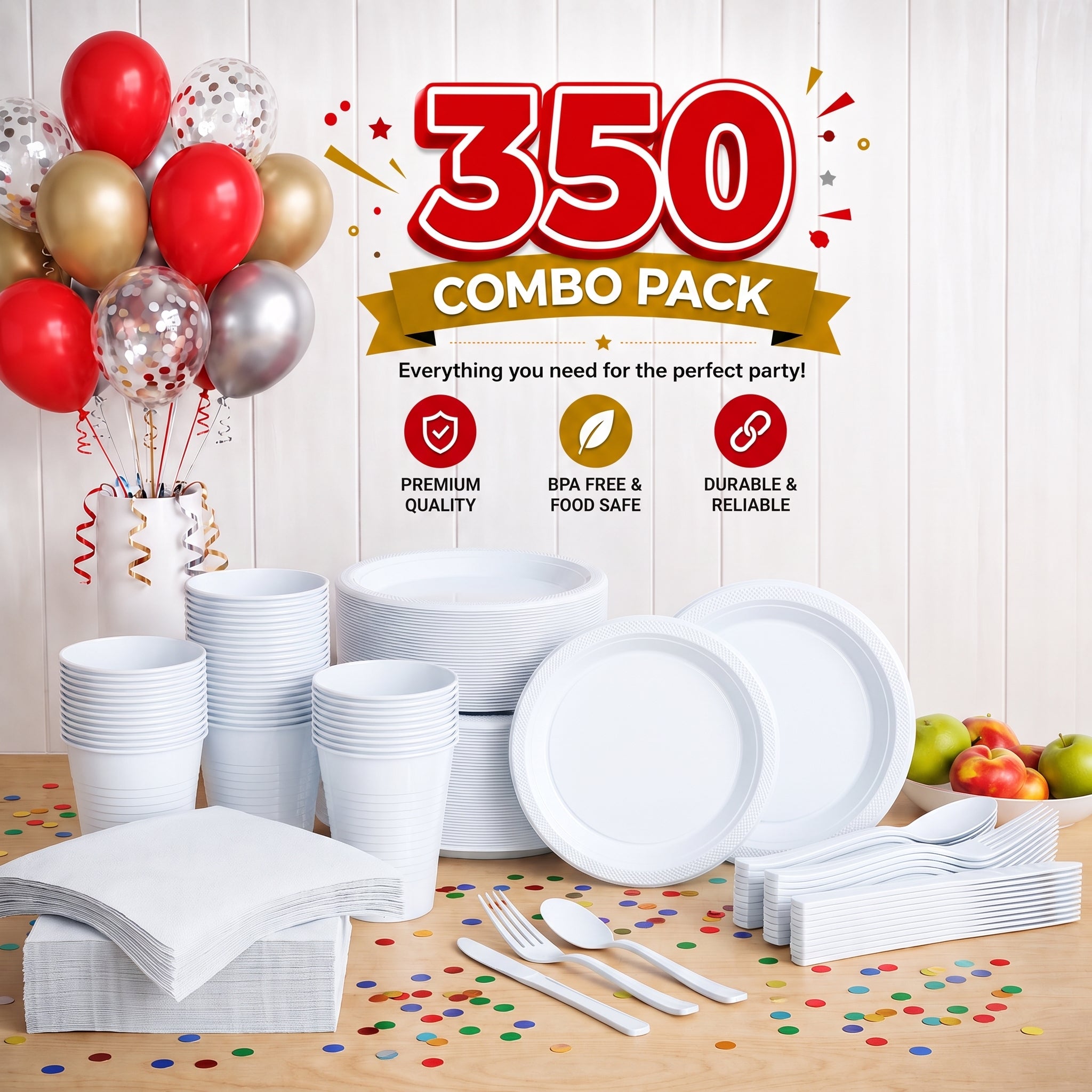 Solid Color Tableware Combo | White