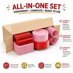 350 Pcs Valentines Day Plastic Disposable Tableware Set