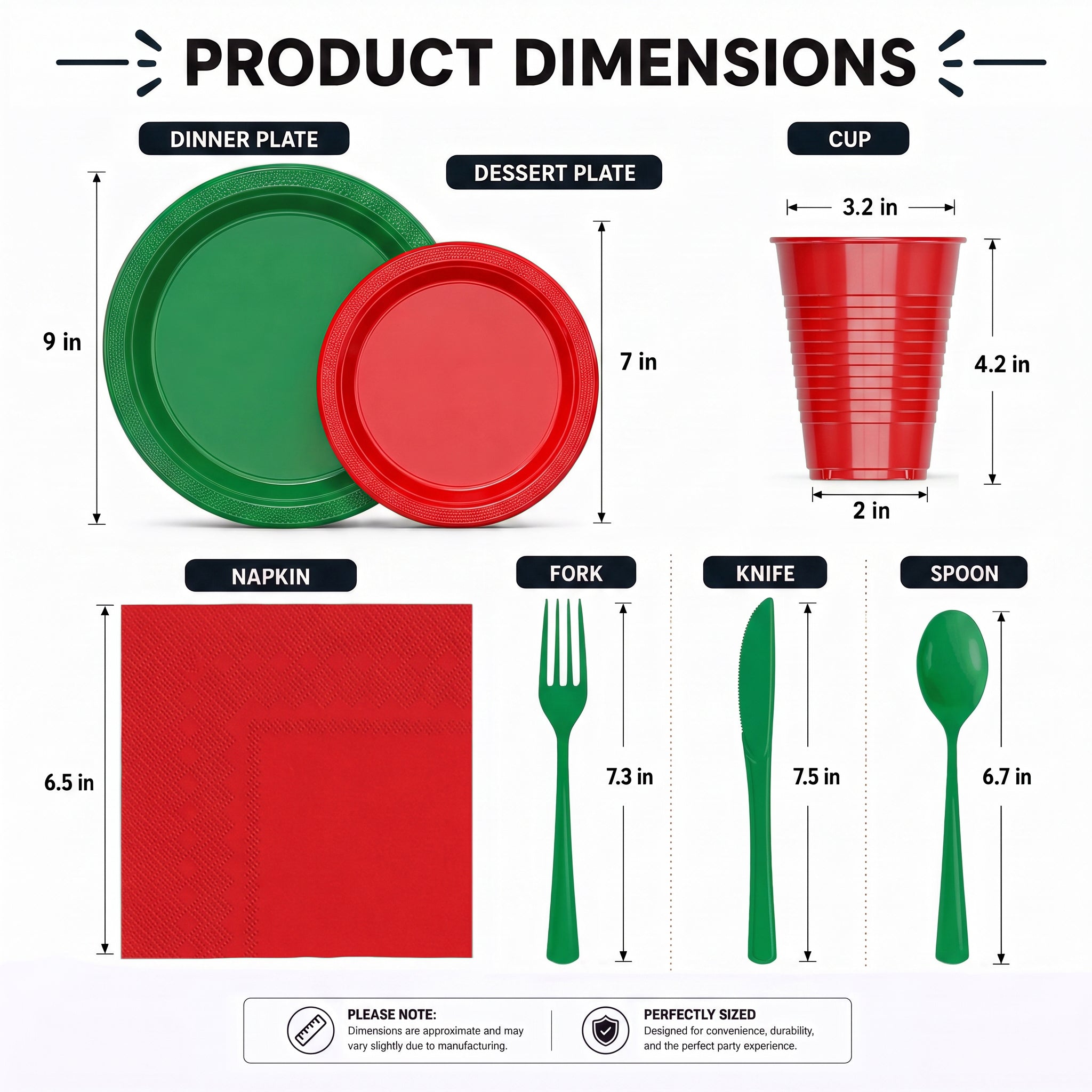350 Pcs Holiday Disposable Tableware Set