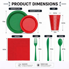 350 Pcs Holiday Disposable Tableware Set