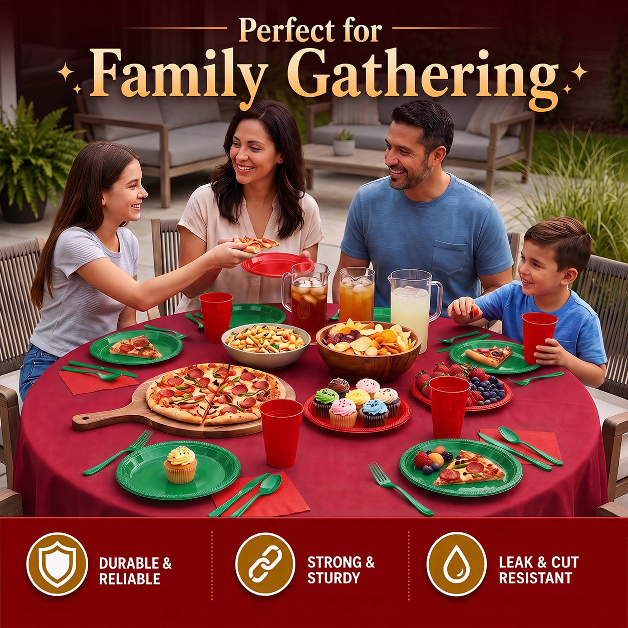 350 Pcs Holiday Disposable Tableware Set