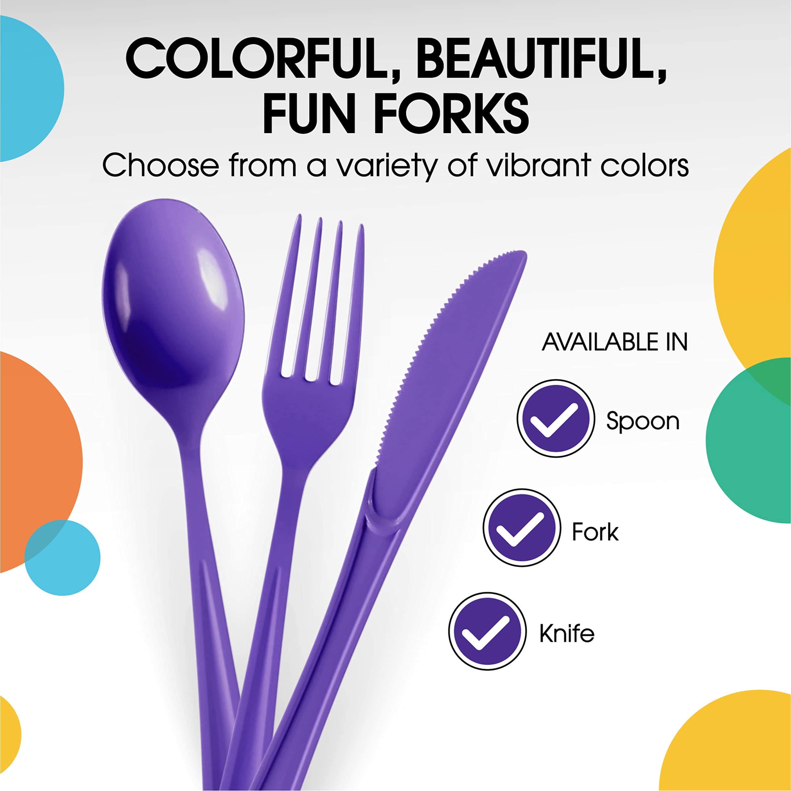 350 Pcs Black/Purple/Gold Disposable Tableware Set