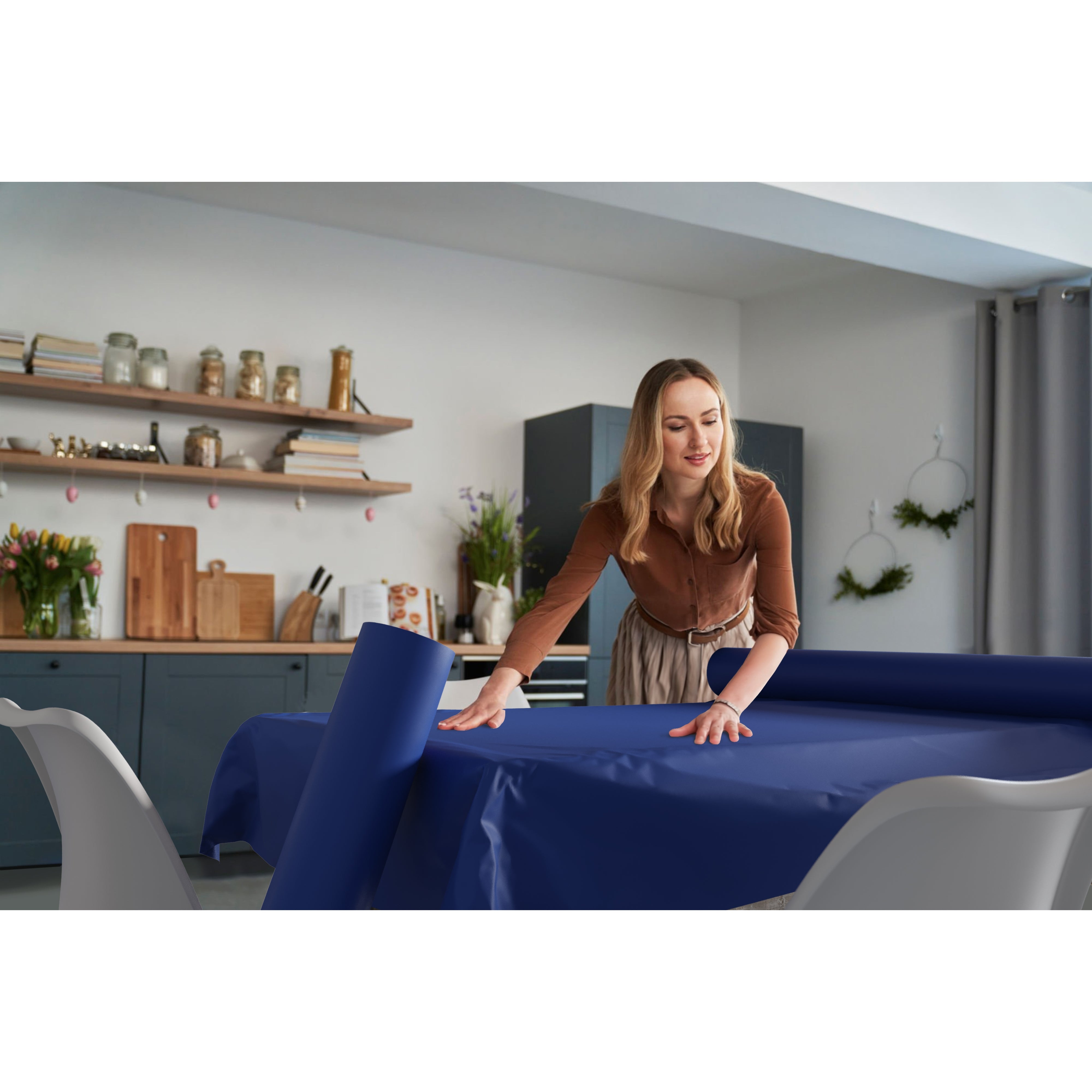 40 In. X 600 Ft. Premium Dark Blue Table Roll