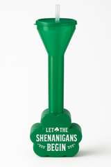 Shamrock Half-Yard Drink Glass with Straw - 36 oz, St. Patrick's Day Fun