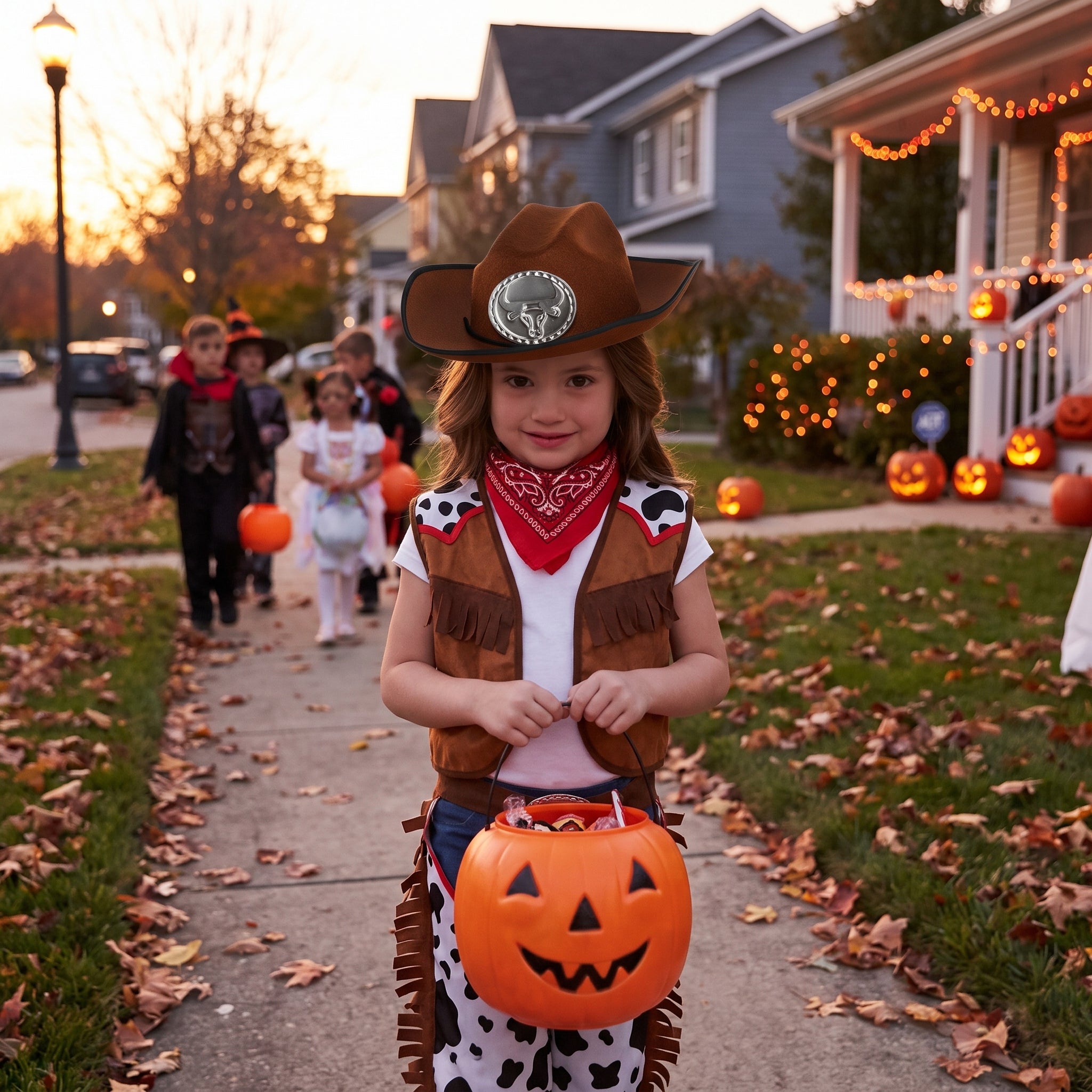 Kids' Brown Cowboy Hat with Silver Medallion