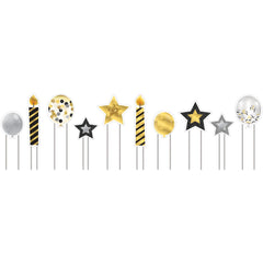 Gold Birthday Icons Jumbo Yard Sign Pack